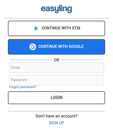 Screenshot of the new login interface