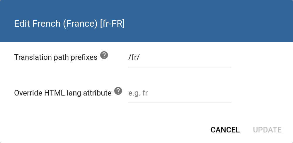 Remplacer l'attribut HTML lang