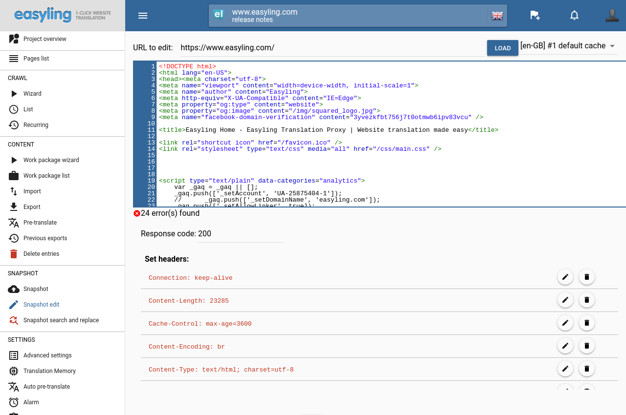 Modification des instantanés